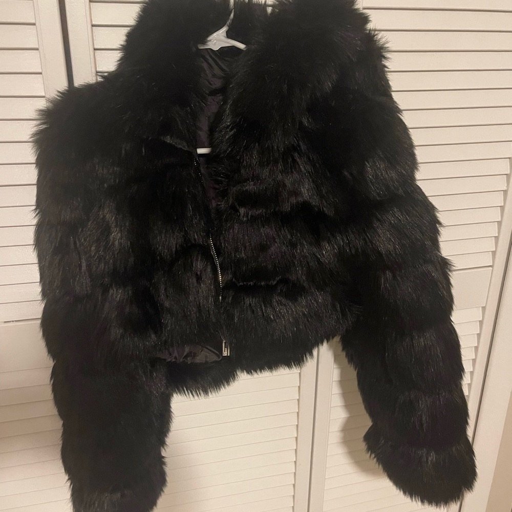 Cropped Fur Jacket - image 2